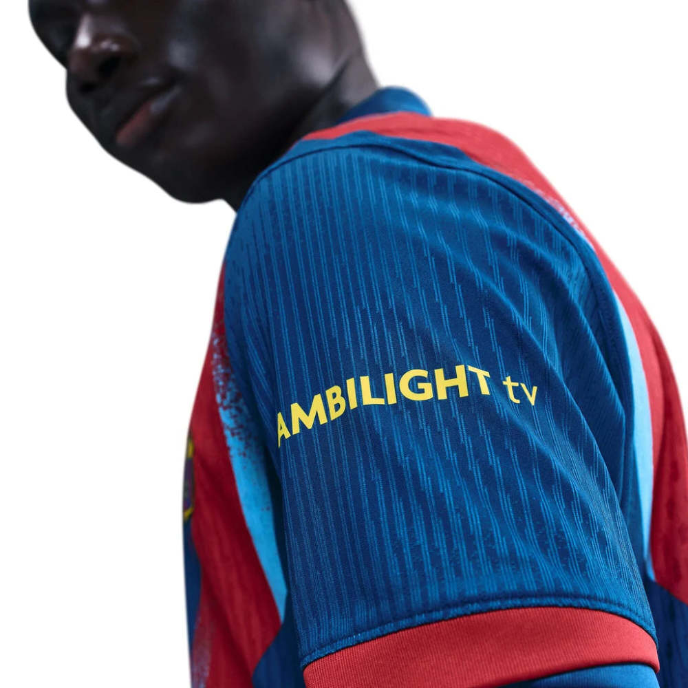 Nike Men's FC Barcelona Eric 4th Authentic Jersey 25/26 w/ La Liga Patches (Blue/Red/Yellow)