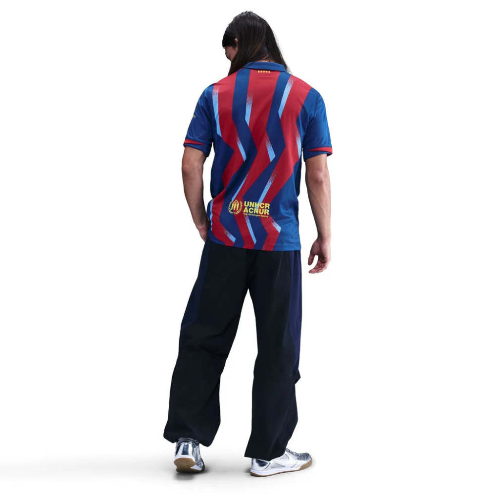 Nike Men's FC Barcelona Bernal 4th Jersey 25/26 w/ La Liga Patches (Blue/Red/Yellow)