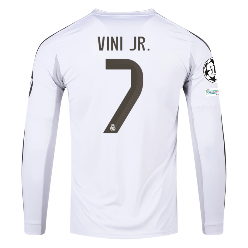 adidas Real Madrid Camavinga Long Sleeve Home Jersey w/ Champions League Patches 25/26 (White)