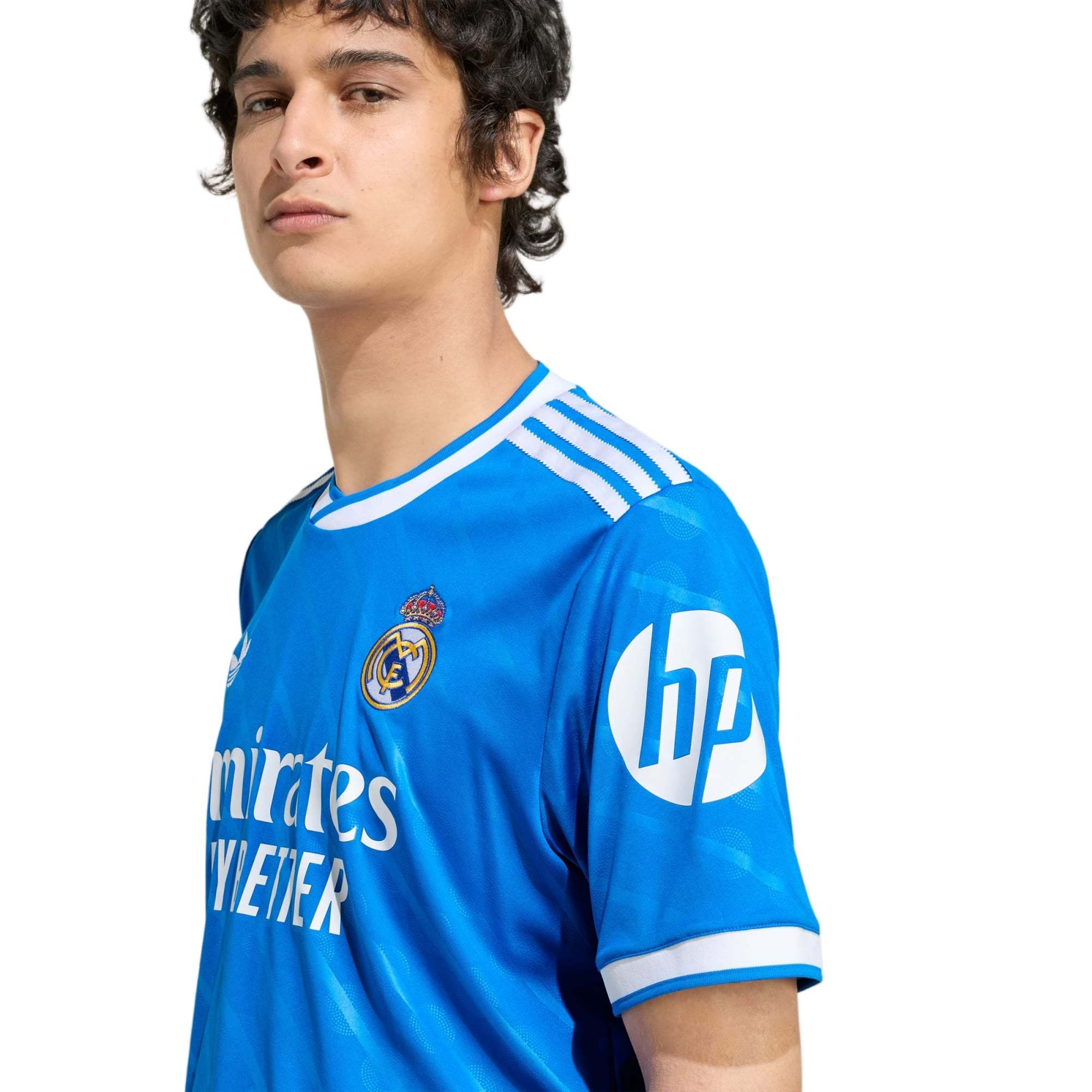adidas Gonzalo Men's Real Madrid Third Jersey 25/26 w/ Champions League Patches (Blue/White)