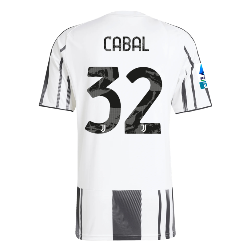 adidas Men's Juventus Cambiaso Home Jersey w/ Serie A Patch 25/26 (White/Black/Pink)