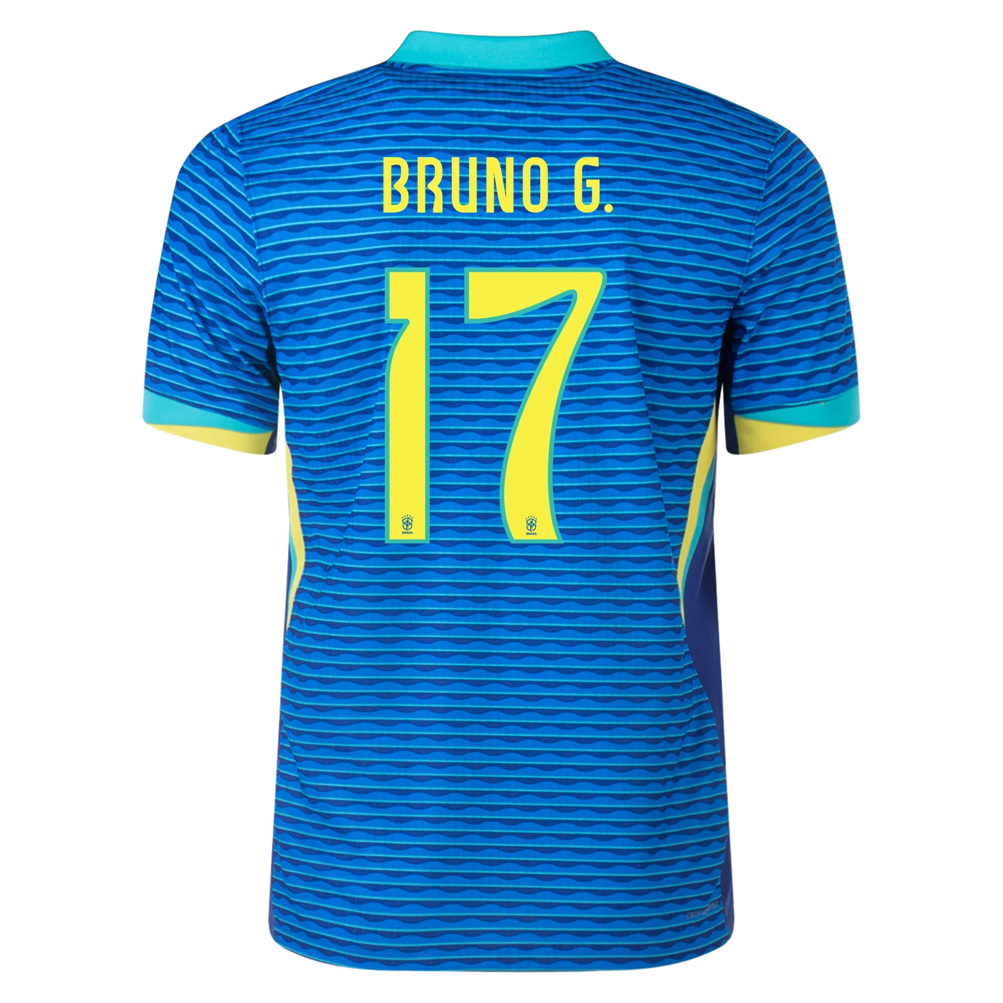 Nike Brazil Authentic Bruno Guimar?es Away Jersey 24/25 Soar/Dynamic Yellow)