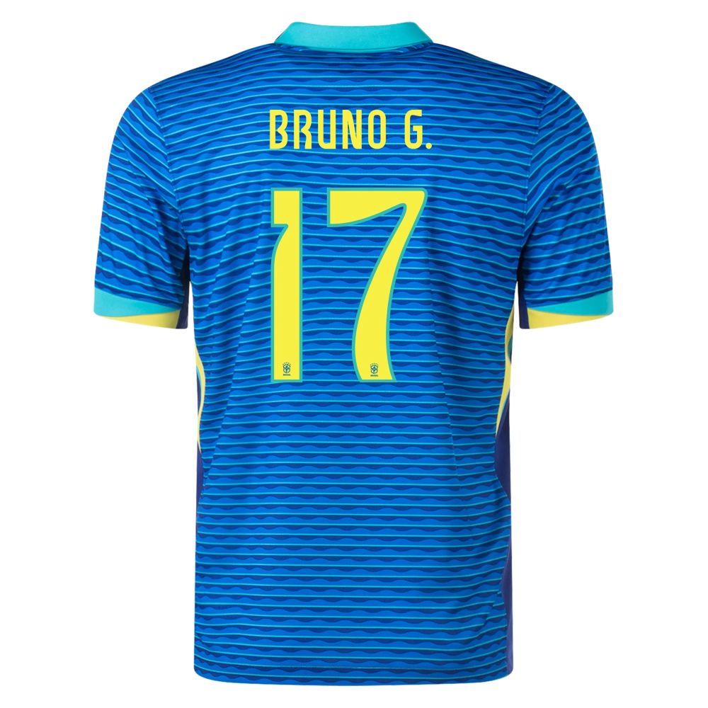 Nike Mens Brazil Bruno Guimar?es Away Jersey 24/25 (Soar/Dynamic Yellow)