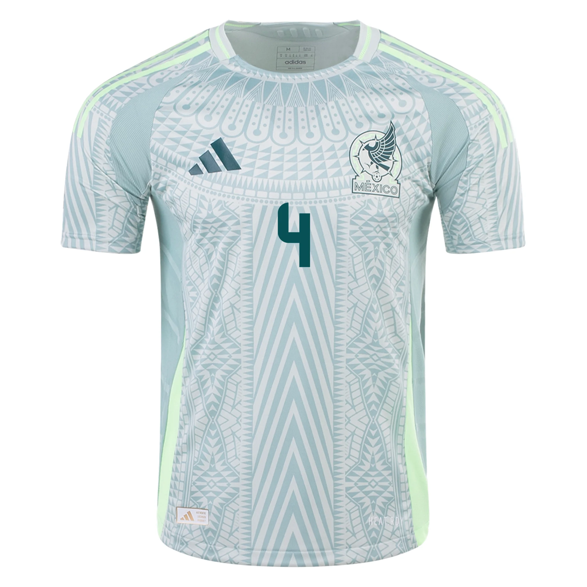 adidas Mens Mexico Authentic Edson álvarez Away Jersey 24/25 (Linen Green)
