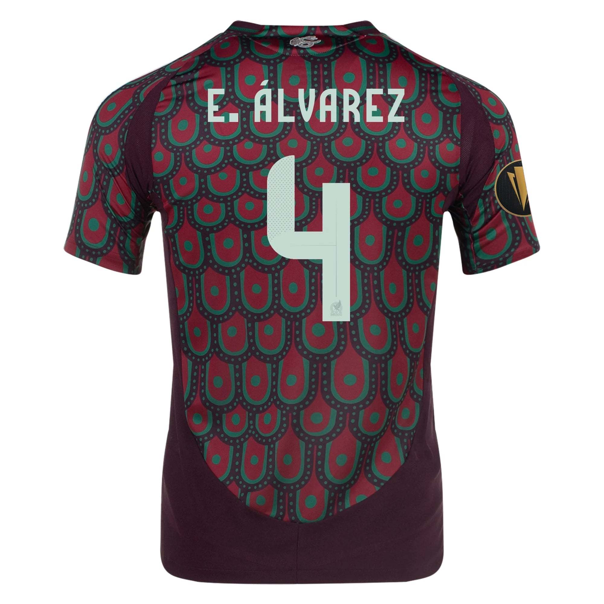 adidas Mexico Authentic Edson álvarez Home Jersey 24/25 w/ Gold Cup 2025 Patchse (Multicolor)
