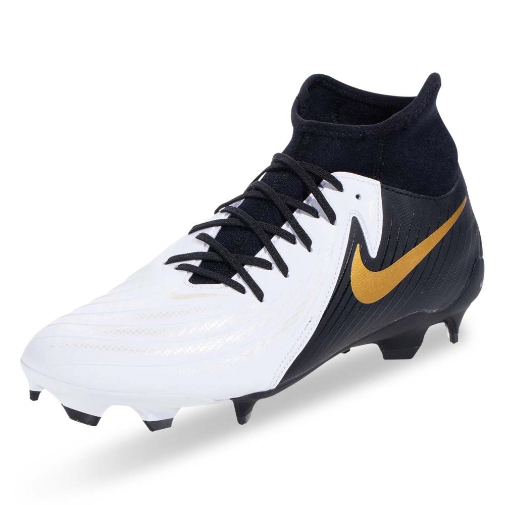 Nike Phantom Luna II Academy FG/MG Soccer Cleats (White/Black-Metallic Gold Coin)