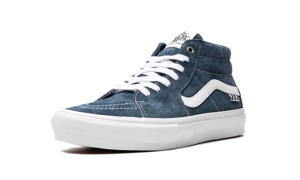 Pig Suede Skate Grosso Mid "Blue/White" VN0A5FCGY6Z