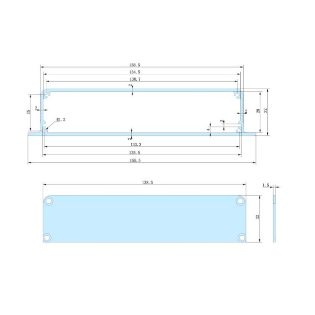 155*32-L aluminum extrusion profiles boxes and enclosures electronic project case,155*32-L aluminum extrusion profiles boxes and enclosures electronic project case