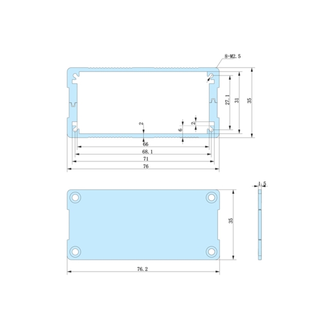 76*35-L diy aluminum heatsink pcb box electrical control equipment instrument enclosure,76*35-L diy aluminum heatsink pcb box electrical control equipment instrument enclosure