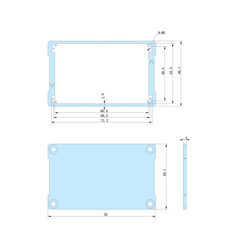 76*46-L aluminum pcb electrical enclosure,76*46-L aluminum pcb electrical enclosure