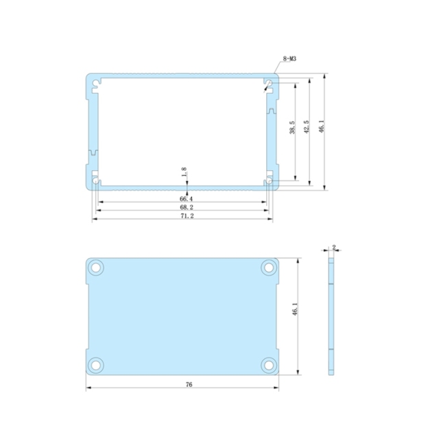 76*46-L aluminum pcb electrical enclosure,76*46-L aluminum pcb electrical enclosure