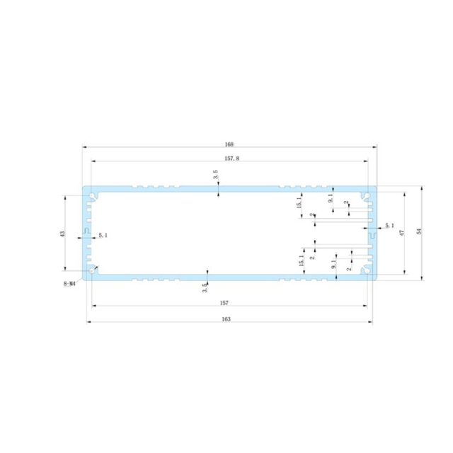 168 x 54-200 extruded aluminum enclosure designed extruded amplifier aluminium box,168 x 54-200 extruded aluminum enclosure designed extruded amplifier aluminium box
