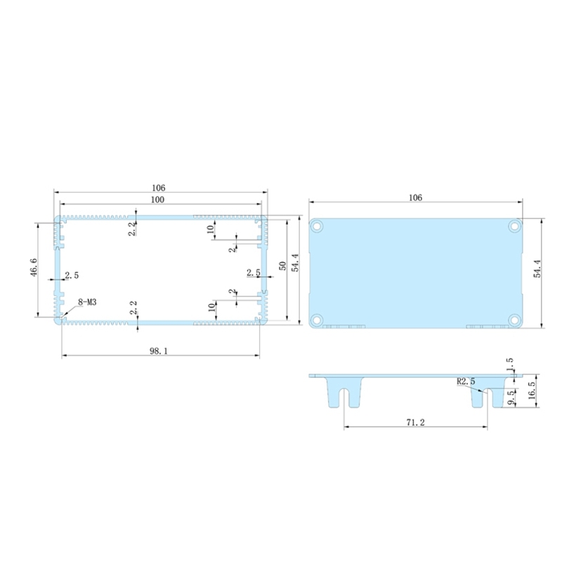 106*54-L aluminum pcb enclosure metal electrical small box cheap price,106*54-L aluminum pcb enclosure metal electrical small box cheap price