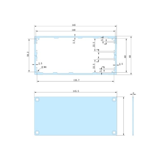 145*68-L aluminum battery project case outdoor enclosure box chassis,145*68-L aluminum battery project case outdoor enclosure box chassis