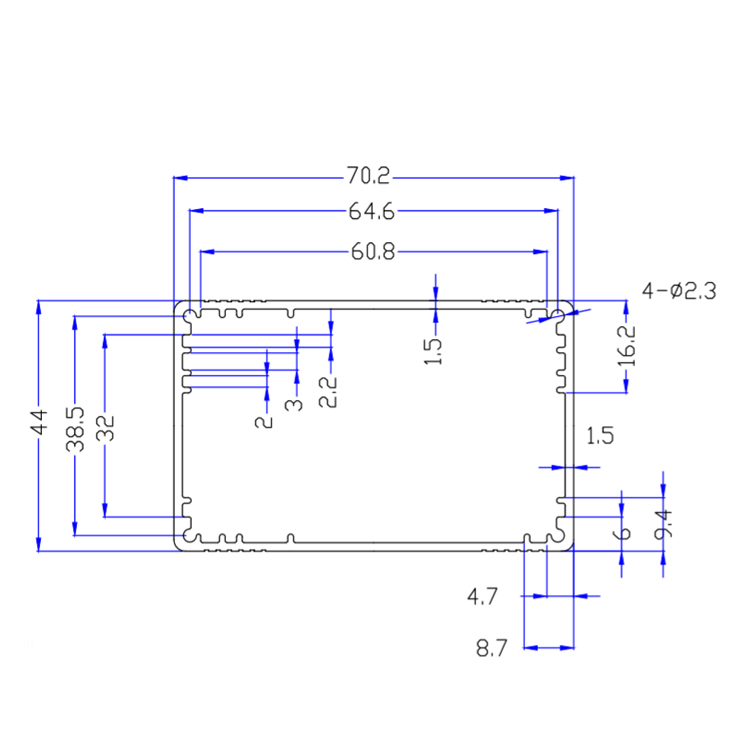 70*44aluminum rectangular tubing junction box aluminum electronic project enclosure aluminium case diy,70*44aluminum rectangular tubing junction box aluminum electronic project enclosure aluminium case diy