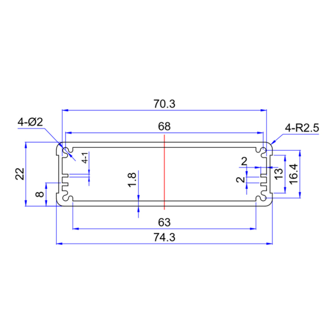 74*22Anodized Aluminum for Electronics Pcb Enclosure aluminum extrusion enclosure electronic box,74*22Anodized Aluminum for Electronics Pcb Enclosure aluminum extrusion enclosure electronic box