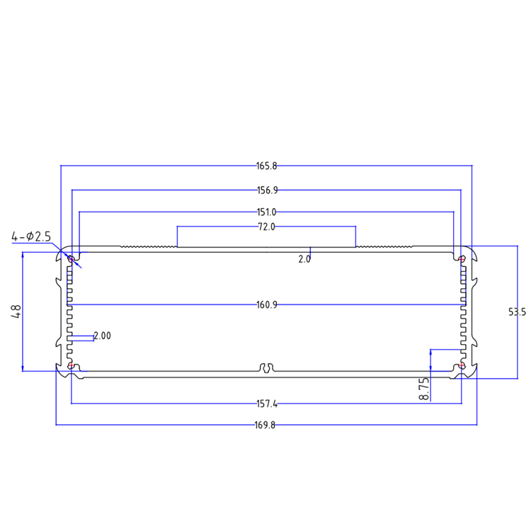 170*53.5 Custom precision CNC machining aluminum housing Heatsink,170*54Custom precision CNC machining aluminum housing Heatsink