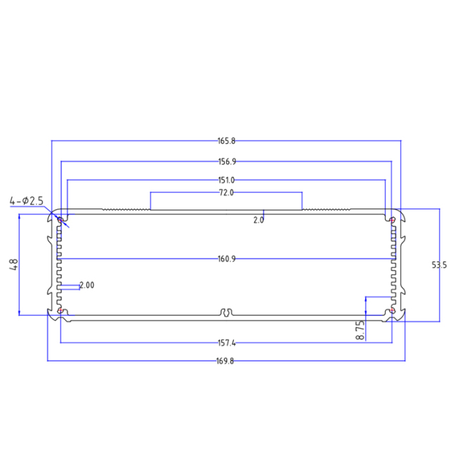 170*53.5 Custom precision CNC machining aluminum housing Heatsink,170*54Custom precision CNC machining aluminum housing Heatsink