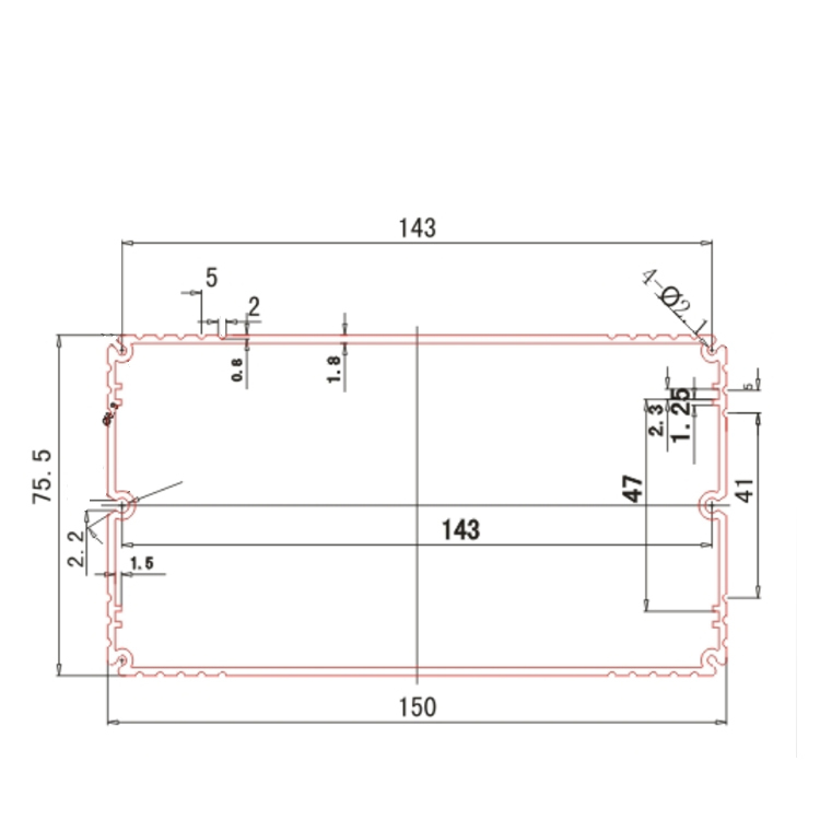 150*75custom aluminum boxes Housing in Blue color surface powder coating,150*75custom aluminum boxes  Housing in Blue color surface powder coating