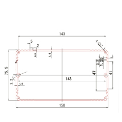 150*75custom aluminum boxes Housing in Blue color surface powder coating,150*75custom aluminum boxes  Housing in Blue color surface powder coating