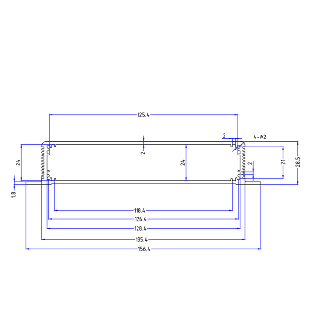 156*28custom aluminum enclosure aluminum case in silver color heat sink function,156*28custom aluminum enclosure aluminum case in silver color heat sink function