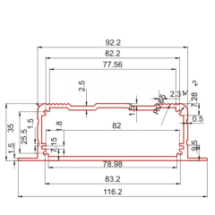 116*35china wholesale aluminum extruded enclosures amplifier housing,116*35china wholesale aluminum extruded enclosures amplifier housing