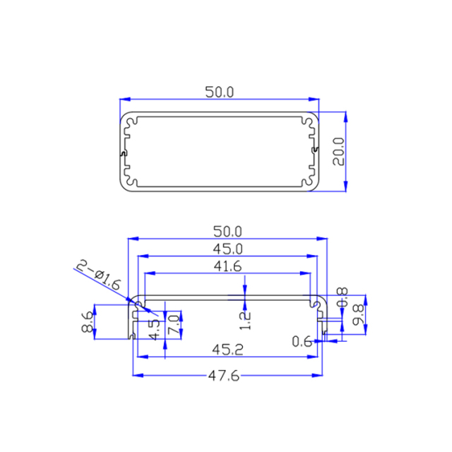 50*20Aluminium Enclosure&Aluminum electronic electronics for Instrument box electrical housing equipment boxes,50*20Aluminium Enclosure&Aluminum electronic electronics for Instrument box electrical housing equipment boxes