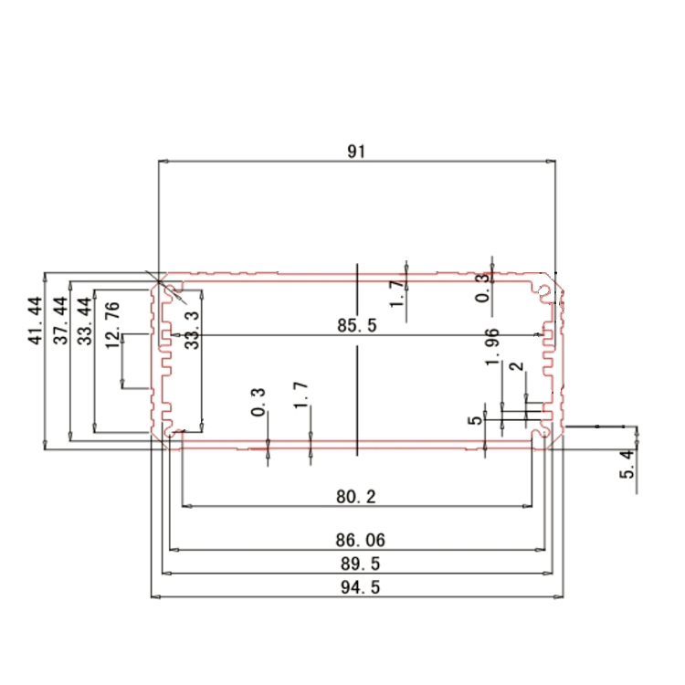 94.5*41china gold supplier anodized custom extruded aluminum enclosure for circuit board,97*41china gold supplier anodized custom extruded aluminum enclosure for circuit board