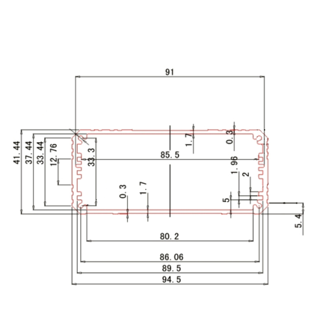 94.5*41china gold supplier anodized custom extruded aluminum enclosure for circuit board,97*41china gold supplier anodized custom extruded aluminum enclosure for circuit board