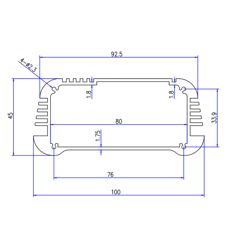 100*45.5China huaqiang wall mounting extruded aluminum electronic enclosures housing,100*45.5China huaqiang wall mounting extruded aluminum electronic enclosures housing