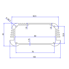 100*45.5China huaqiang wall mounting extruded aluminum electronic enclosures housing,100*45.5China huaqiang wall mounting extruded aluminum electronic enclosures housing