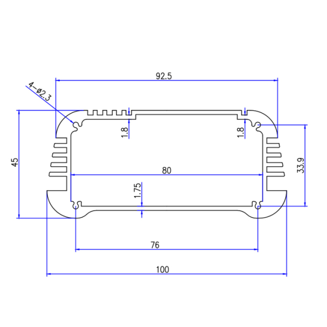 100*45.5China huaqiang wall mounting extruded aluminum electronic enclosures housing,100*45.5China huaqiang wall mounting extruded aluminum electronic enclosures housing