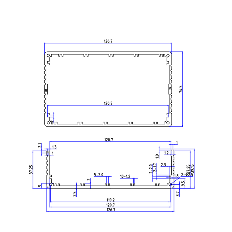 127*75Aluminum enclosure for electronic project with customized service,126*78Aluminum enclosure for electronic project with customized service
