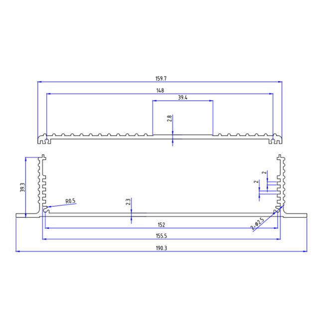 190*46Extrusion aluminum material electronics enclosure metal detector shell,190*46Extrusion aluminum material electronics enclosure metal detector shell