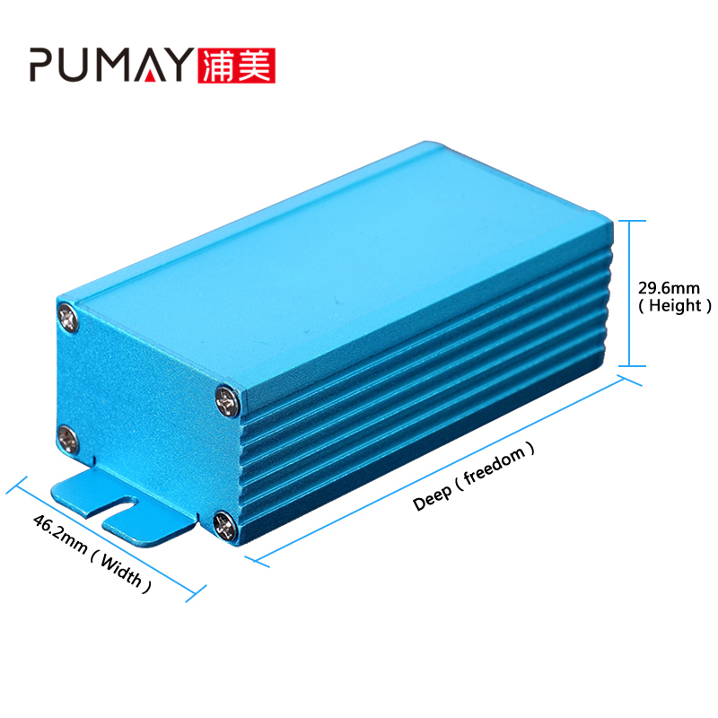 AT004 customized extruded aluminium enclosures pcb case for electronics 46.2W*29.6H,46.2*29.6-L customized extruded aluminium enclosures pcb case for electronics
