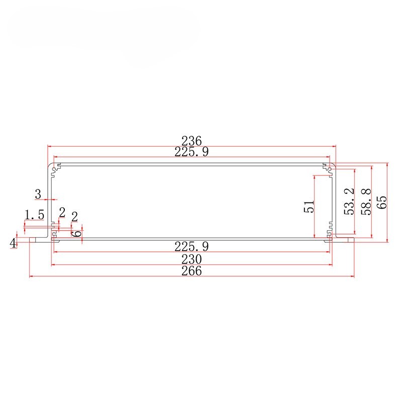 266*65*235mm Industrial Aluminum Enclosure – IP54 Waterproof Case for 5G/Military,266x65x235mm Aluminum Enclosure - Industrial Metal Instrument Case