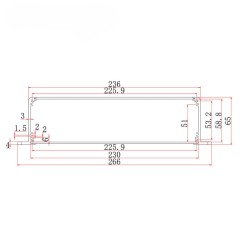 266*65*235mm Industrial Aluminum Enclosure – IP54 Waterproof Case for 5G/Military,266x65x235mm Aluminum Enclosure - Industrial Metal Instrument Case