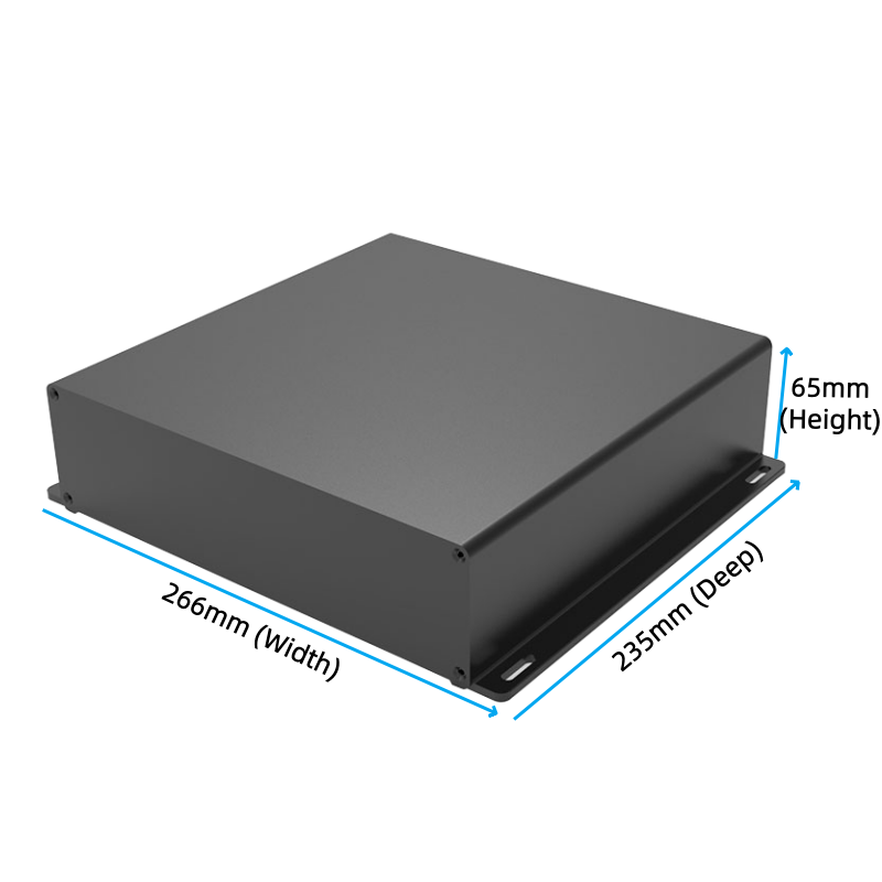 266*65*235mm Industrial Aluminum Enclosure – IP54 Waterproof Case for 5G/Military,266x65x235mm Aluminum Enclosure - Industrial Metal Instrument Case