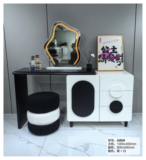 Light Luxury Dressing Table With Drawers-Makeup Vanity Storage Cabinet and Mordern Make Up Vinity Table With Mirror And Stool A80