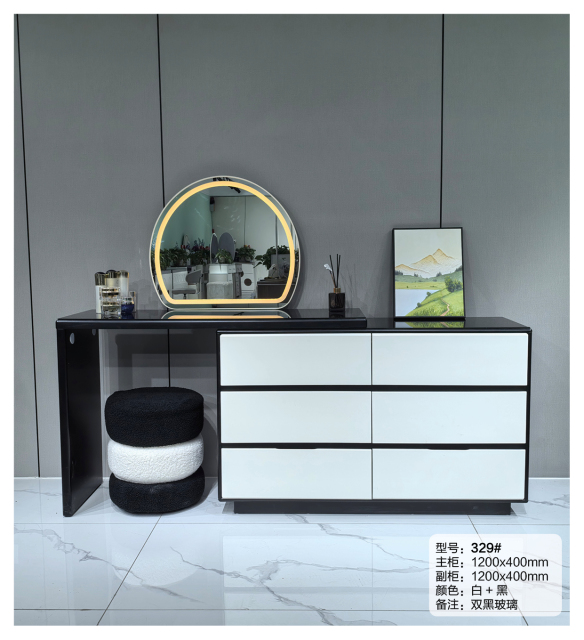 Light Luxury Dressing Table With Drawers-Makeup Vanity Storage Cabinet and Mordern Make Up Vinity Table With Mirror And Stool 329