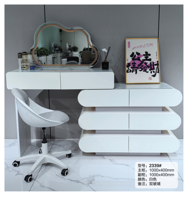 Light Luxury Dressing Table With Drawers-Makeup Vanity Storage Cabinet and Mordern Make Up Vinity Table With Mirror And Stool 2339