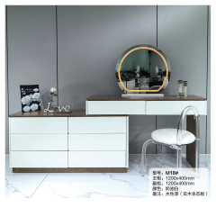 Simple Dressing Table With Drawers-Makeup Vanity Storage Cabinet And Mordern Make Up Vinity Table with Mirror And Stool M18