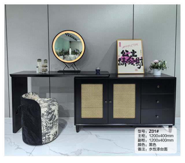 Simple Dressing Table With Drawers-Makeup Vanity Storage Cabinet And Mordern Make Up Vinity Table with Mirror And Stool Z01