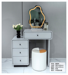 Simple Dressing Table With Drawers-Makeup Vanity Storage Cabinet And Mordern Make Up Vinity Table with Mirror And Stool S60