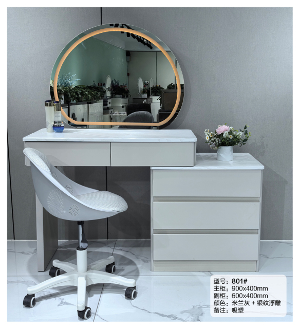 Simple Dressing Table With Drawers-Makeup Vanity Storage Cabinet And Mordern Make Up Vinity Table with Mirror And Stool 801
