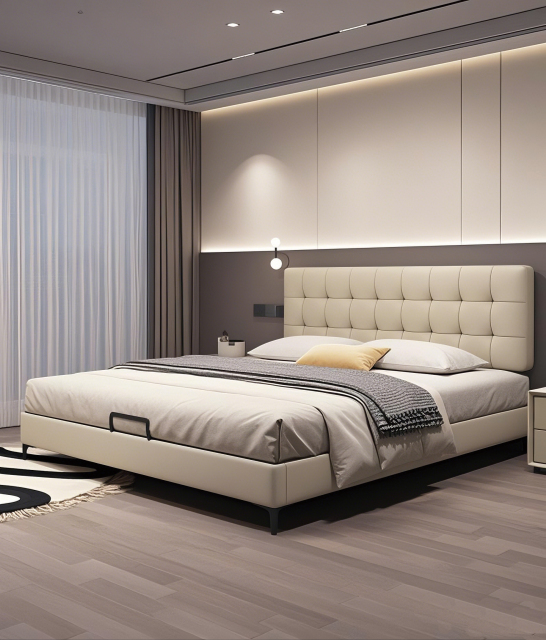 Modern Style Double Beds Wooden Queen Bed Frame Luxury Bed 008