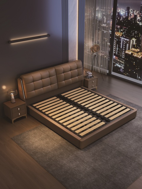 Modern Style Double Beds Wooden Queen Bed Frame Luxury Bed Multi-functional Storage Compartments Storage Lockers Bed 809