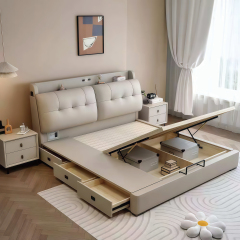 Modern Style Double Beds Wooden Queen Bed Frame Luxury Bed 364