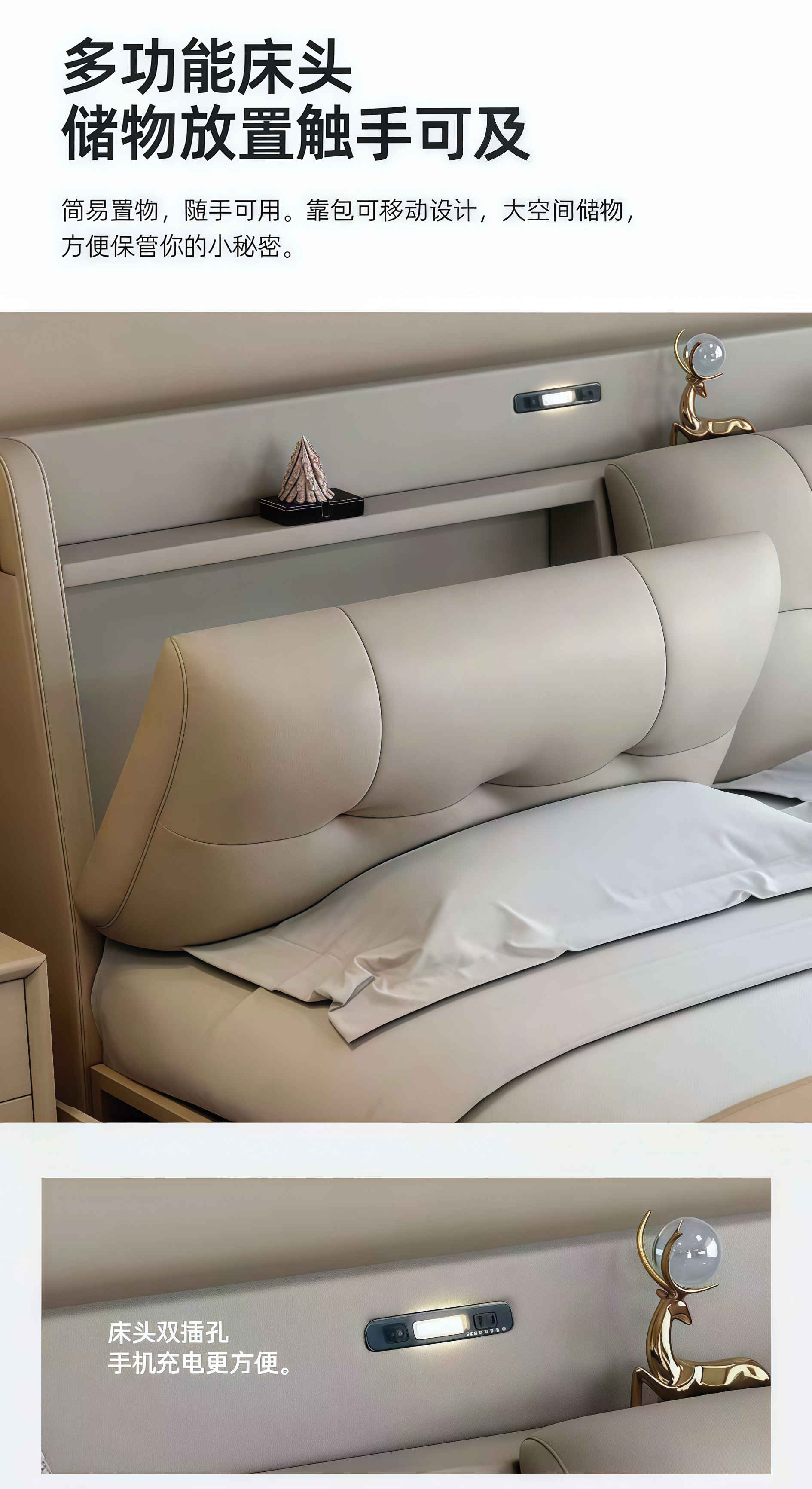 Modern Style Double Beds Wooden Queen Bed Frame Luxury Bed 364