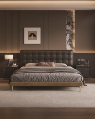 Modern Style Double Beds Wooden Queen Bed Frame Luxury Bed 801